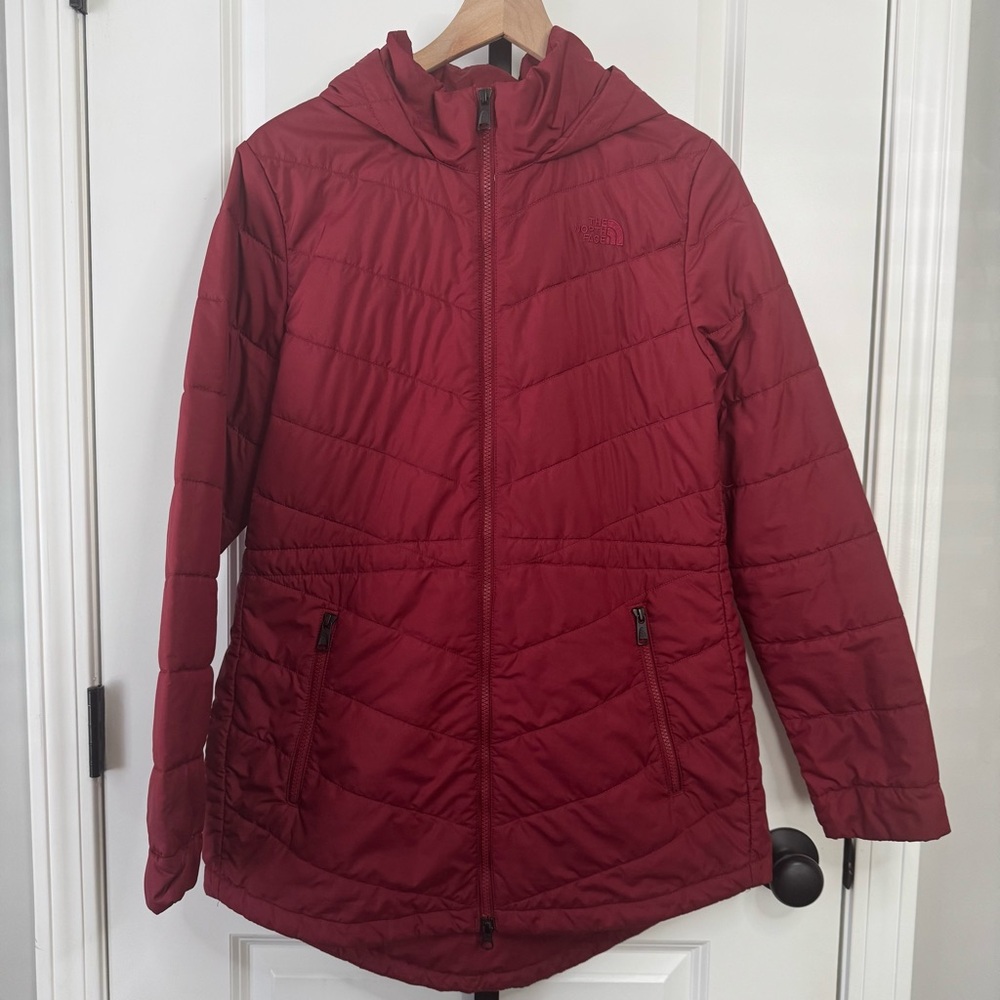 The North Face Women’s Hooded Quilted Puffer Jacket Red Size L